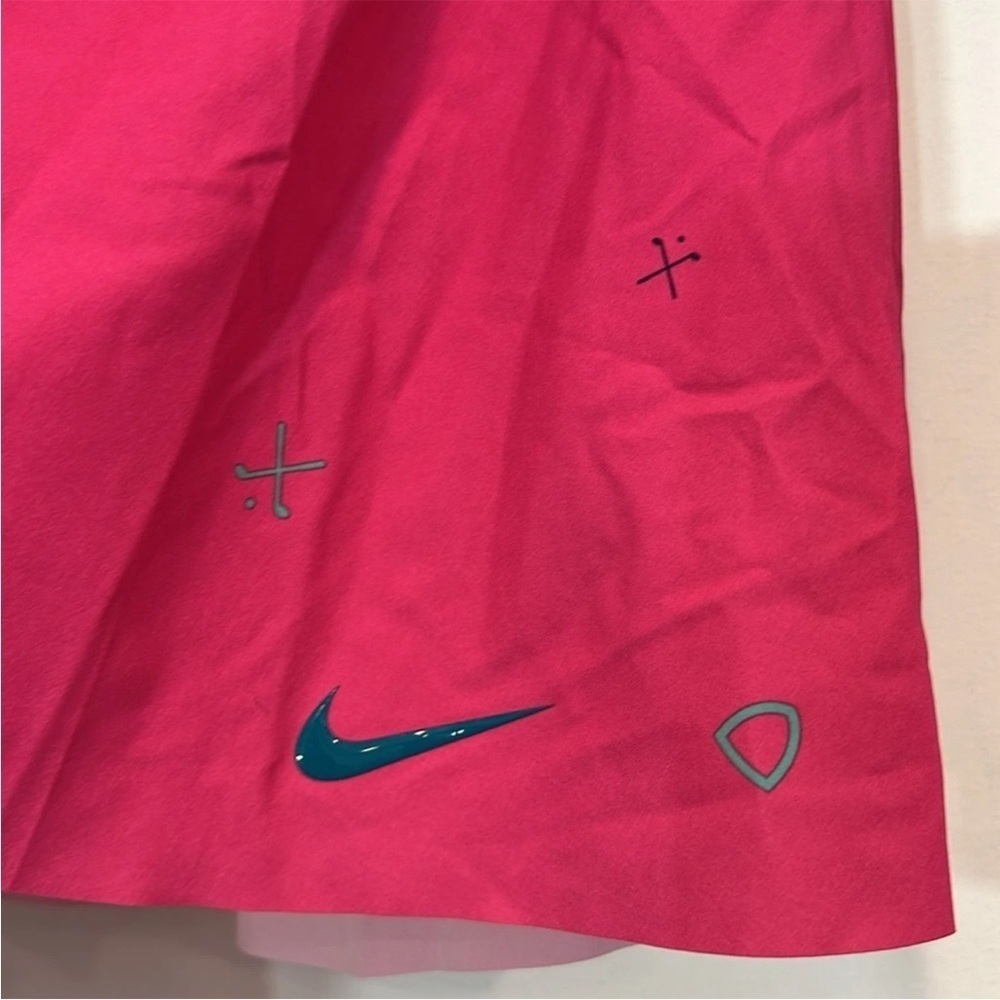 Nike Tennis gold Pink print short Skirt Athletic new with tags small - Picture 2 of 6